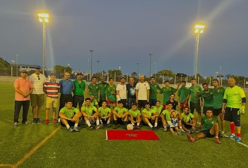 Dos equipos de jugadores marroquíes disputan un amistoso en la Ciudad Deportiva de Maspalomas