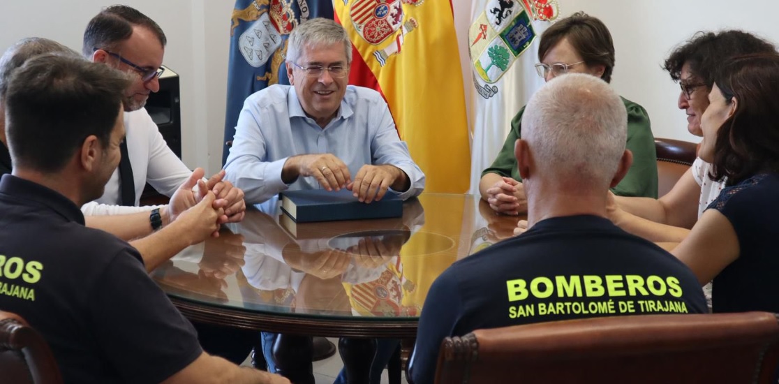 Marco Aurelio recibe a bomberos y geólogos del proyecto europeo AGEO en San Bartolomé de Tirajana