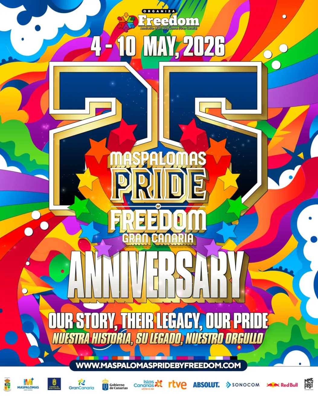 Maspalomas Pride 2026: 25 aniversario en Gran Canaria