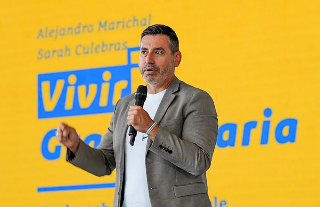 Alejandro Marichal intervieneinterviene durante la convención insular de Coalición Canaria en Gran Canaria.