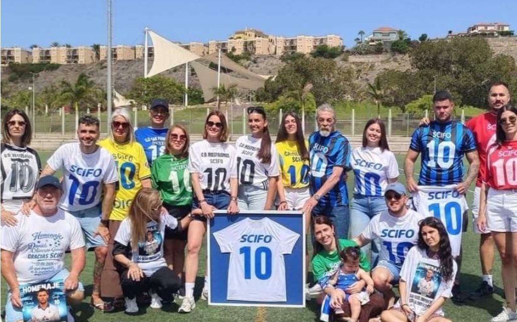Participantes en el homenaje a Daniel Oliveros Scifo en Maspalomas
